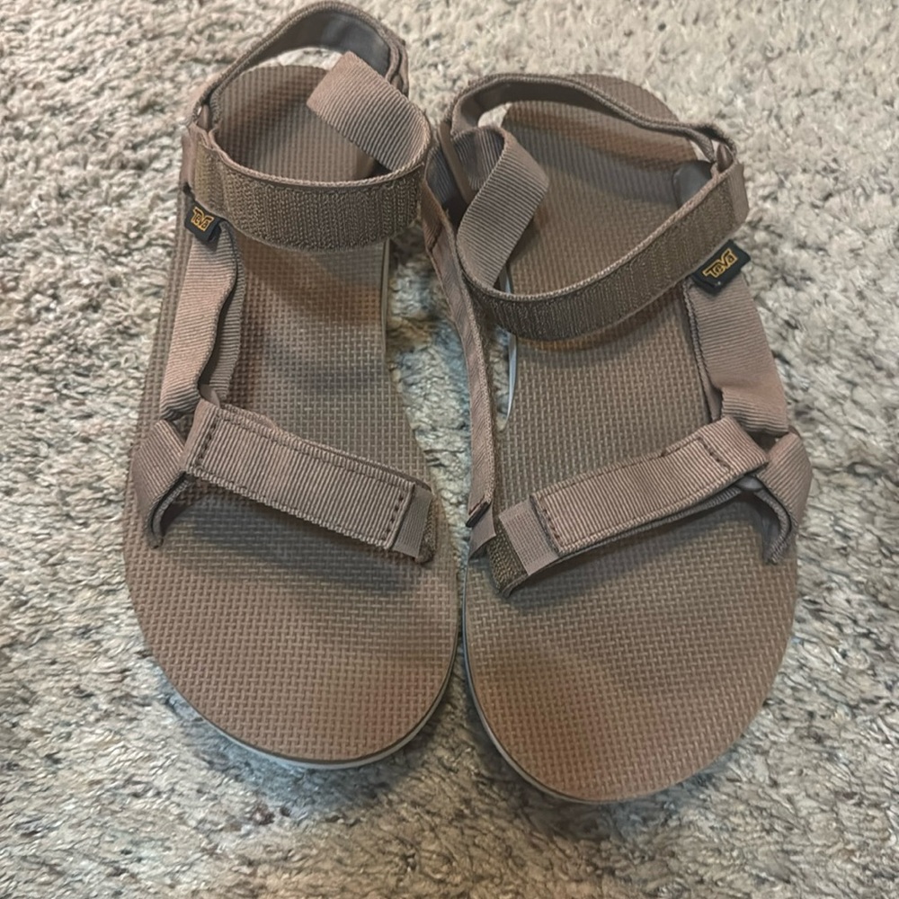 Teva Midform Universal Sandals Size 10 Brown Platform Hook & Loop